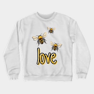 Three Bees | Nature | Love Bees Crewneck Sweatshirt